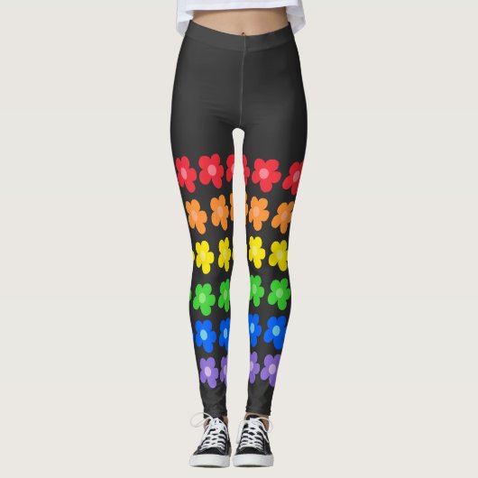 LGBT Rainbow Flowers Gay Pride Freedom & Equality Leggings (Voorkant)