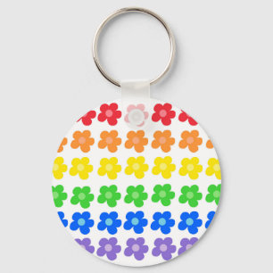 LGBT Rainbow Flowers Gay Pride Freedom & Equality Sleutelhanger