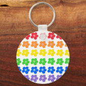 LGBT Rainbow Flowers Gay Pride Freedom & Equality Sleutelhanger (Voorkant)