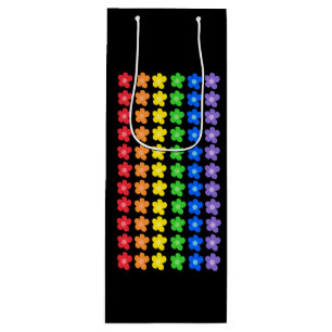 LGBT Rainbow Flowers Gay Pride Freedom & Equality Wijn Cadeautas