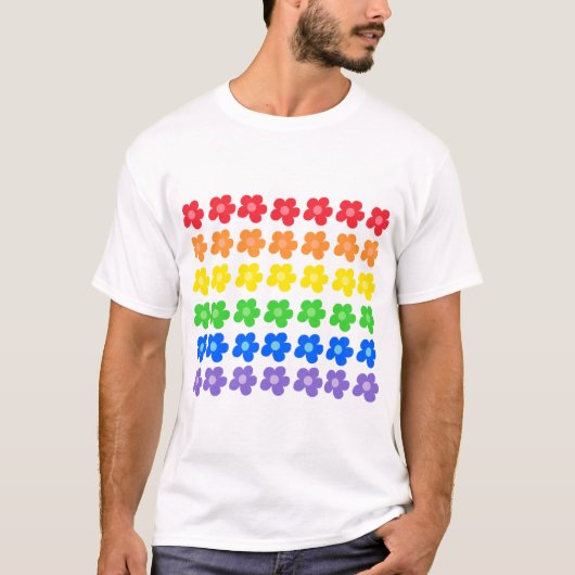 LGBT Rainbow Flowers Gay Pride-ontwerp T-shirt (Voorkant)