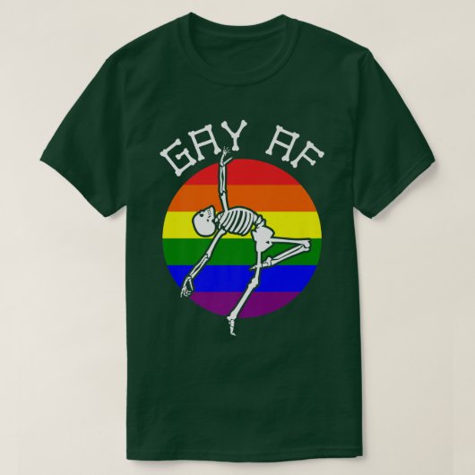 LGBT Rainbow Gay AF Skeleton Nonbinary Love T-shirt (Design voorkant)