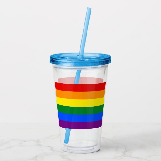 LGBT Rainbow Gay Pride Flag Acryl Drinkbeker (Achterkant)