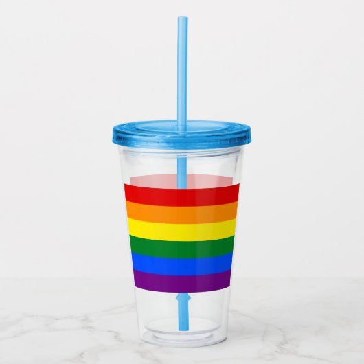 LGBT Rainbow Gay Pride Flag Acryl Drinkbeker (Voorkant)