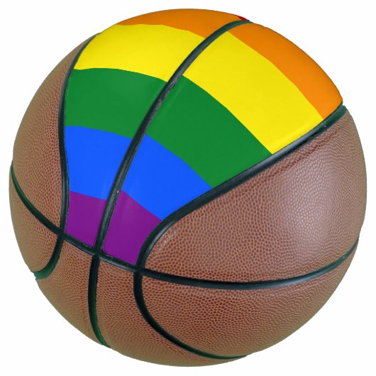 LGBT Rainbow Gay Pride Flag Basketbal (Schuin)