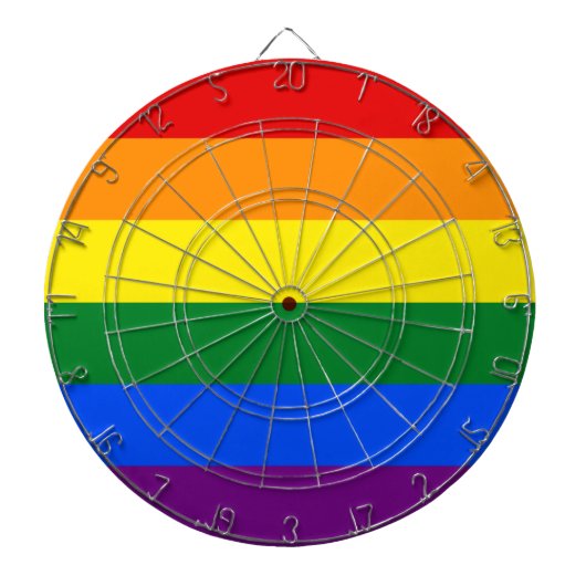LGBT Rainbow Gay Pride Flag Dartbord (Voorkant)