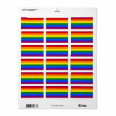 LGBT Rainbow Gay Pride Flag Etiket (Full Sheet)
