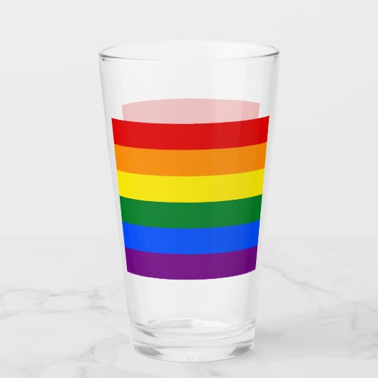 LGBT Rainbow Gay Pride Flag Glas (Achterkant)