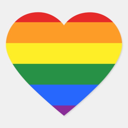 LGBT Rainbow Gay Pride Flag Hart Sticker (Voorkant)