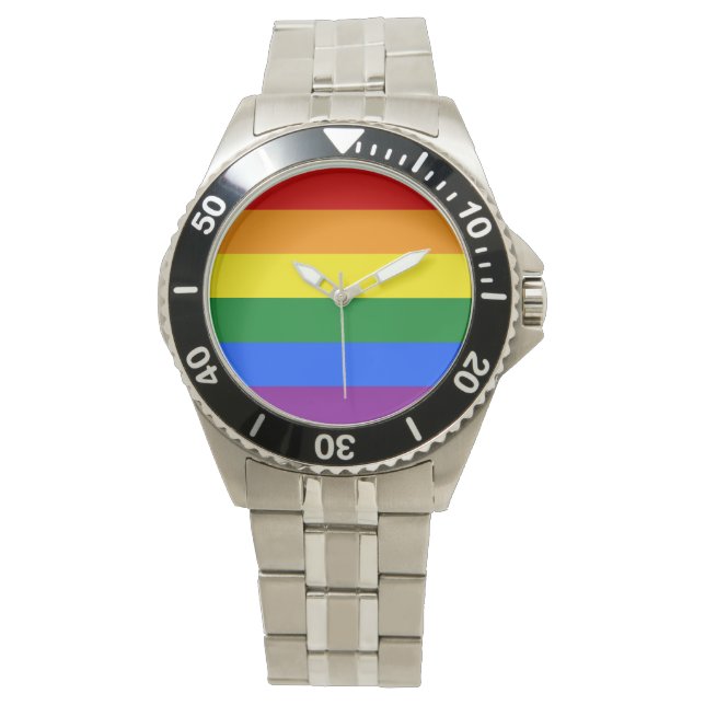 LGBT Rainbow Gay Pride Flag Horloge (Voorkant)