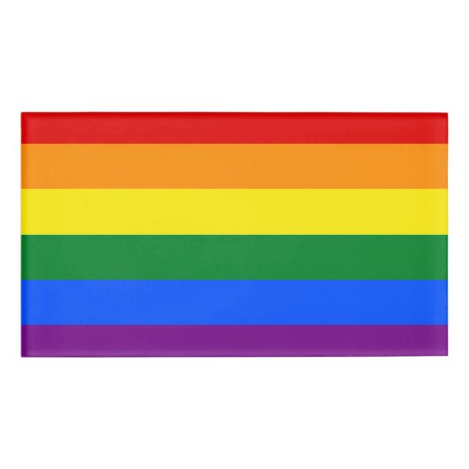 LGBT Rainbow Gay Pride Flag Naambadge (Voorkant)