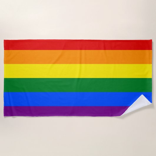 LGBT Rainbow Gay Pride Flag Strandlaken (Voorkant)