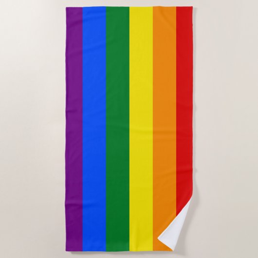 LGBT Rainbow Gay Pride Flag Strandlaken (Voorkant)