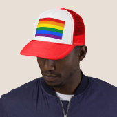LGBT Rainbow Gay Pride Flag Trucker Pet (In situ)