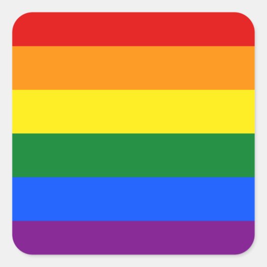 LGBT Rainbow Gay Pride Flag Vierkante Sticker (Voorkant)