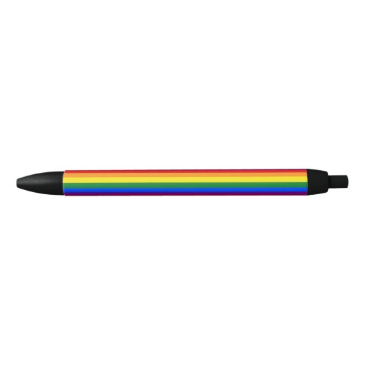 LGBT Rainbow Gay Pride Flag Zwarte Inkt Pen (Voorkant)