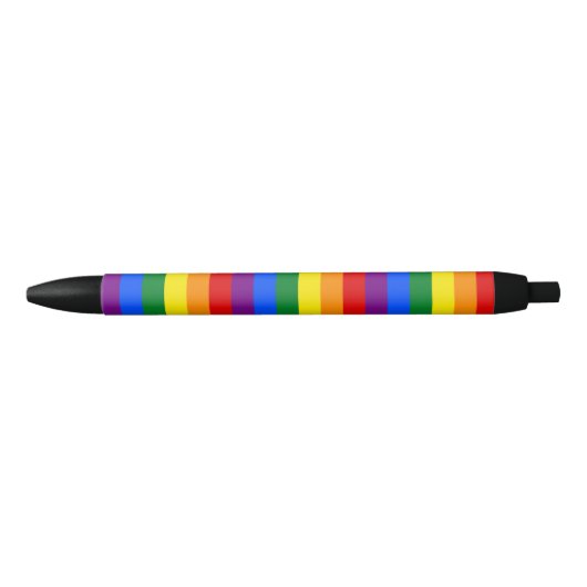 LGBT Rainbow Gay Pride Flag Zwarte Inkt Pen (Voorkant)