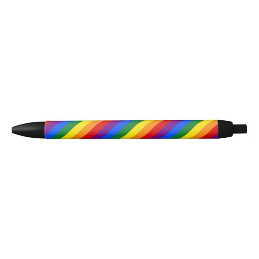 LGBT Rainbow Gay Pride Flag Zwarte Inkt Pen (Voorkant)