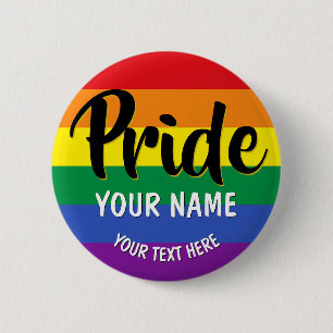 LGBT Rainbow Gay Pride gepersonaliseerd Ronde Button 5,7 Cm