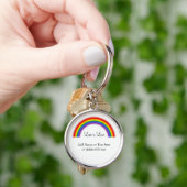LGBT Rainbow Gay Pride Love is Love of Jouw tekst Sleutelhanger (Hand)