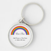 LGBT Rainbow Gay Pride Love is Love of Jouw tekst Sleutelhanger (Voorkant)