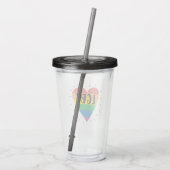 LGBT Rainbow Heart Acryl Drinkbeker (Achterkant)