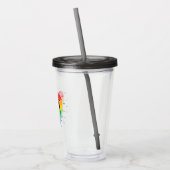LGBT Rainbow Heart Acryl Drinkbeker (Links)