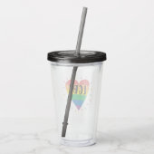 LGBT Rainbow Heart Acryl Drinkbeker (Achterkant)