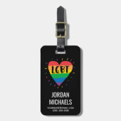 LGBT Rainbow Heart Bagagelabel (Voorkant verticaal)