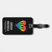 LGBT Rainbow Heart Bagagelabel (Achterkant horizontaal)