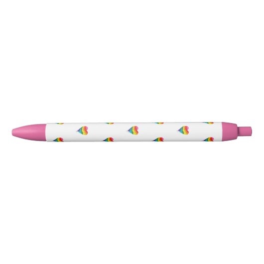 LGBT Rainbow Heart Blauwe Inkt Pen (Voorkant)