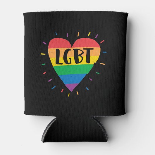 LGBT Rainbow Heart Blikjeskoeler (Voorkant)