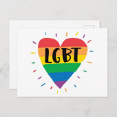 LGBT Rainbow Heart Briefkaart (Voorkant / Achterkant)