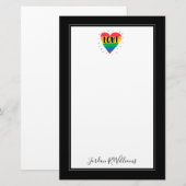 LGBT Rainbow Heart Briefpapier (Voorkant / Achterkant)