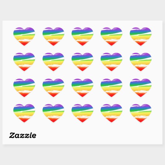 LGBT Rainbow Heart Brush-effect Hart Sticker (Vel)