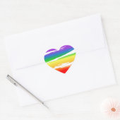 LGBT Rainbow Heart Brush-effect Hart Sticker (Envelop)