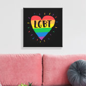 LGBT Rainbow Heart Canvas Afdruk (Insitu (Woonkamer))