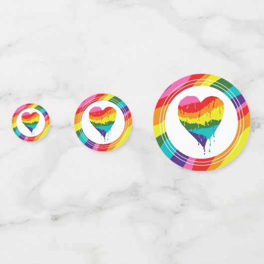 LGBT Rainbow Heart Confetti (Voorkanten)