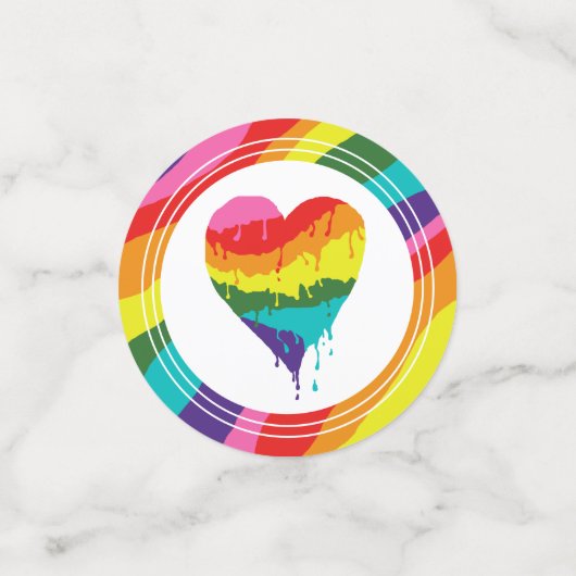 LGBT Rainbow Heart Confetti (Kleine voorkant)