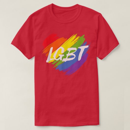 LGBT Rainbow Heart Design ondersteunt Gelijke LGBT T-shirt (Design voorkant)