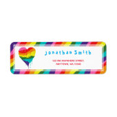 LGBT Rainbow Heart Etiket (Voorkant)