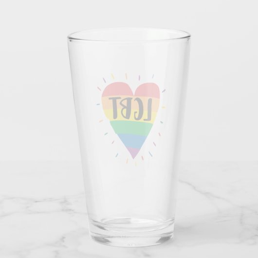 LGBT Rainbow Heart Glas (Achterkant)