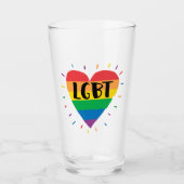 LGBT Rainbow Heart Glas (Voorkant)