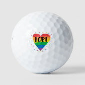 LGBT Rainbow Heart Golfballen (Voorkant)