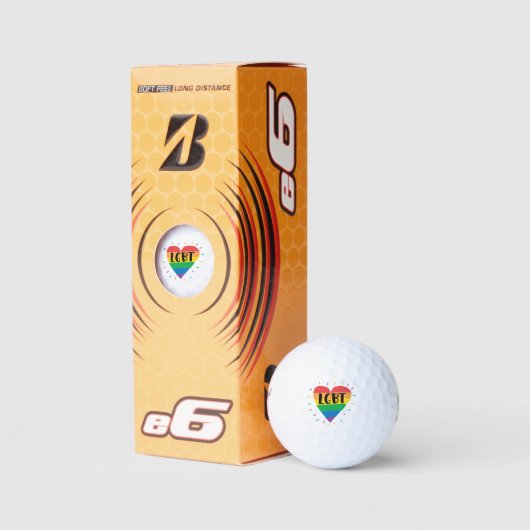 LGBT Rainbow Heart Golfballen (Verpakking)