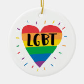 LGBT Rainbow Heart Keramisch Ornament (Voorkant)