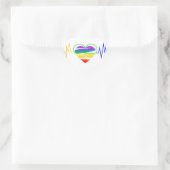 LGBT Rainbow Heart Line Hart Sticker (Tas)