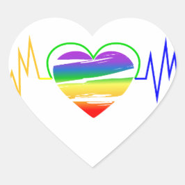 LGBT Rainbow Heart Line Hart Sticker