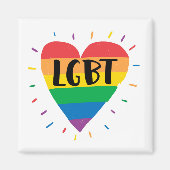 LGBT Rainbow Heart Magneet (Voorkant)