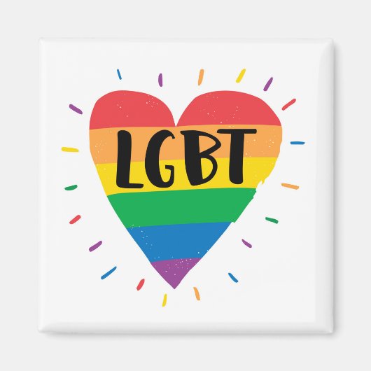 LGBT Rainbow Heart Magneet (Voorkant)